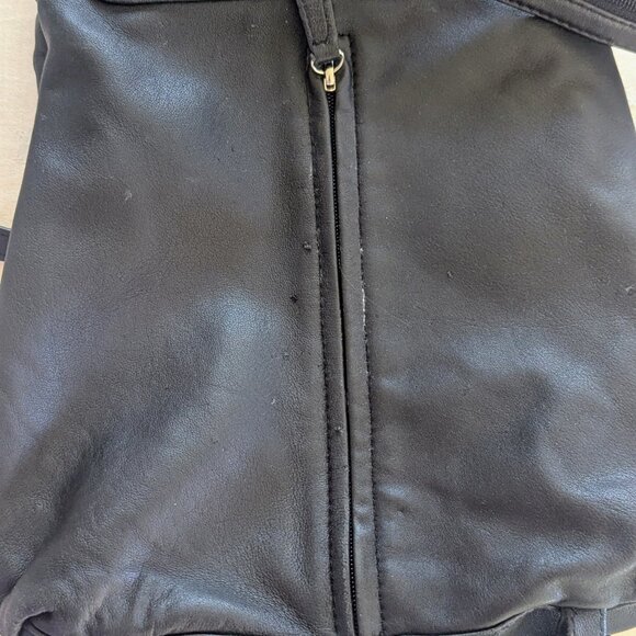 VTG Wilsons Leather Pelle Studio Black Convertible Sling Backpack Soft Leather - Picture 7 of 8